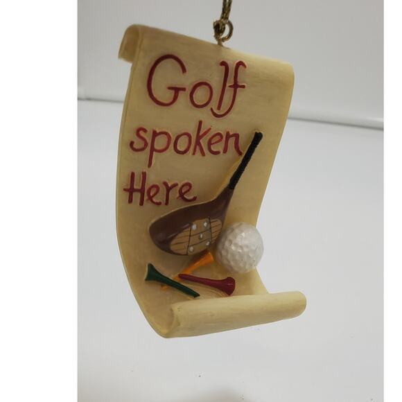 Golf Christmas Ornament 3” Polystone "Golf Spoken Here" - Picture 4 of 4